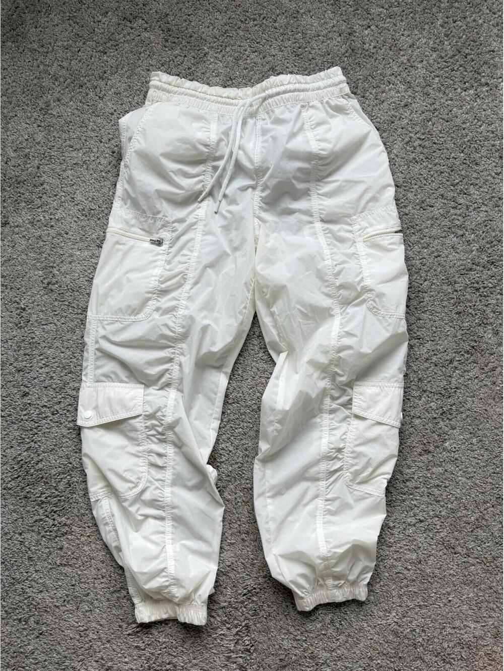 Athleta Women’s Sz 4 Parachute Cargo Pants White Relaxed Lightweight Utility - Picture 6 of 8
